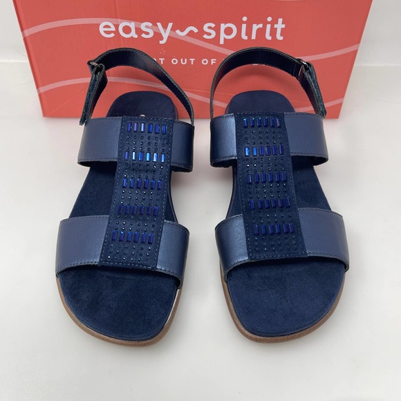 Easy Spirit Womens Hazel Open Toed Sandals in Navy 6 Wide New Retail $79 - Picture 4 of 9